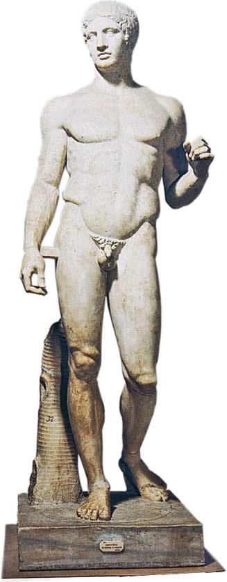 The marble statue of Doriphorus, currently in the National Archaeological Museum in Naples
