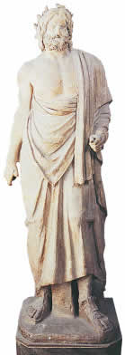 A statue of Jupiter Meilichios at the Archaeological Museum in Naples