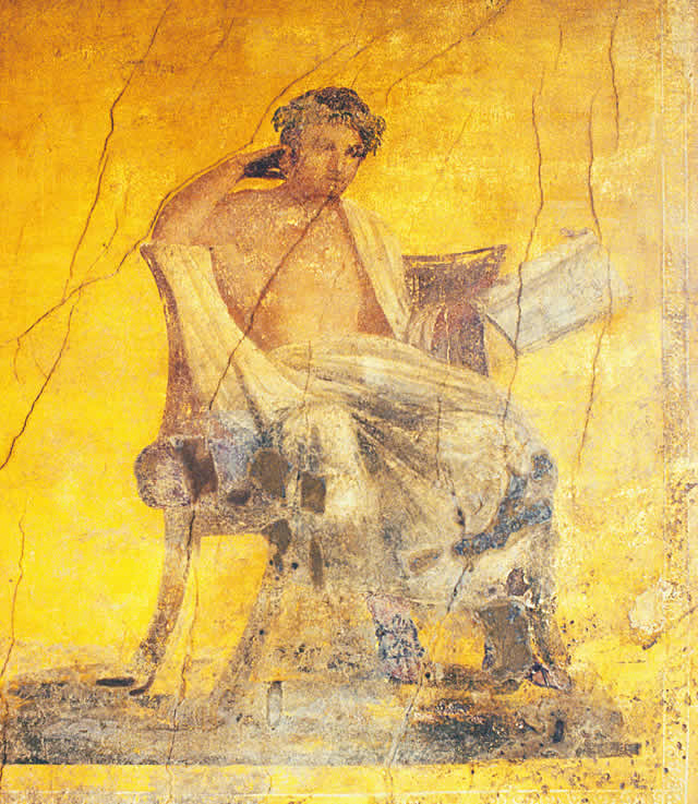 The name derives from the fresco of the poet Menander, discovered in a room behind the peristyle