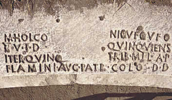 L?indicazione del posto riservato a Marcus Holconius Rufus, duoviro di Pompei