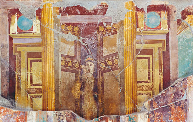 Una pittura di secondo stile in cui si riconosce la Venere pompeiana