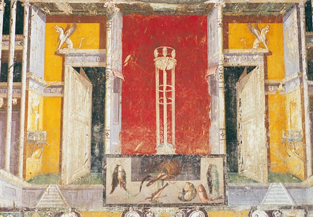 Originale pittura del tablino della Casa di Lucrezio Frontone