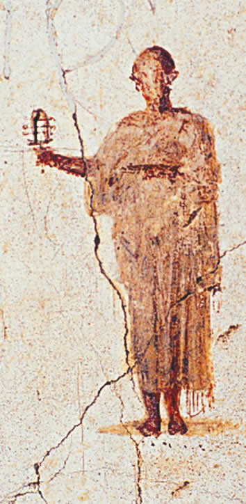 Pittura raffigurante Loreio Tiburtino vestito da sacerdote isiaco