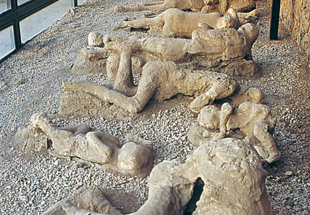 he Garden of the Fugitives. This group of victims of the eruption was discovered and unearthed in 1961